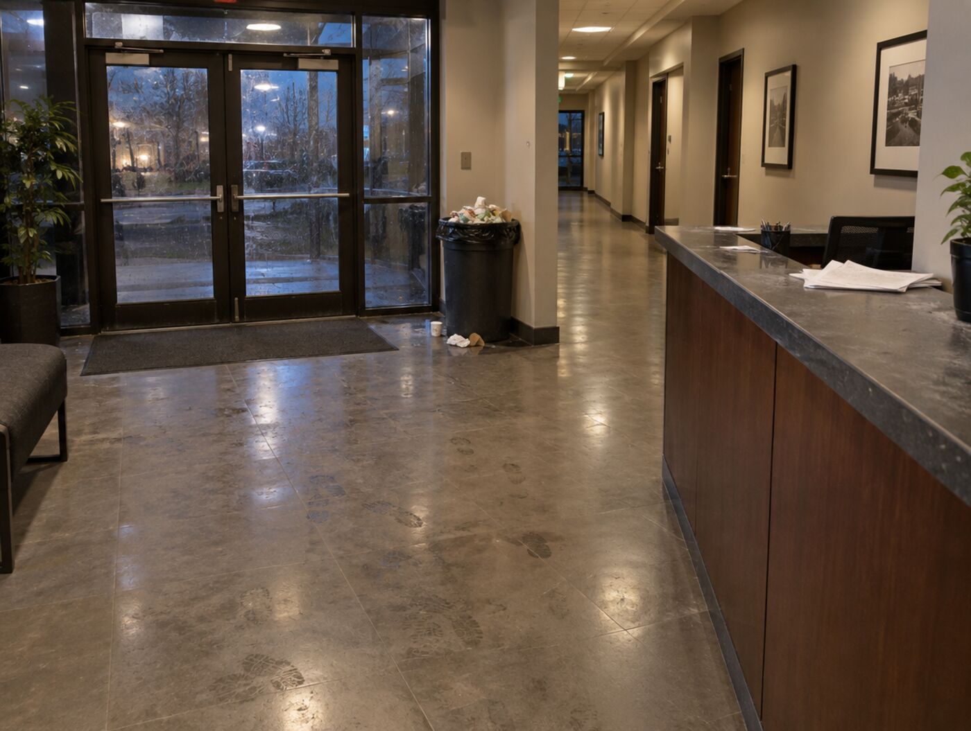 Commercial cleaning, before
