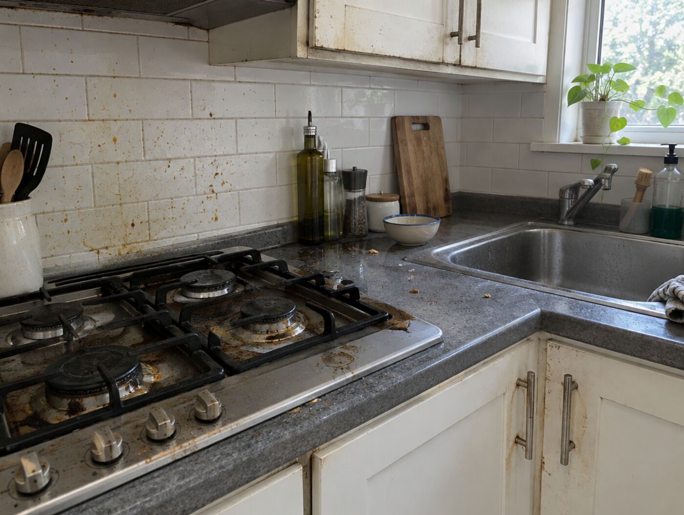 Residential deep cleaning, before